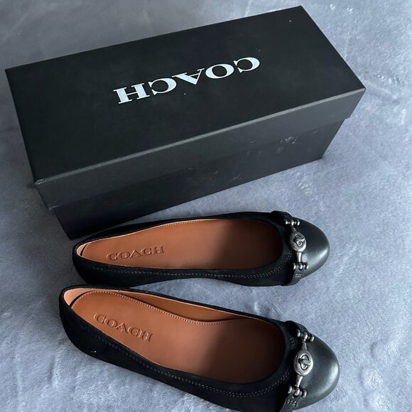 Coach Black Flat 6.5 - Picture 1 of 4